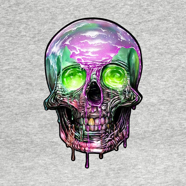 Liquid Sugar Skull - Punk skull candy slime drips 80s 90s by rolphenstien